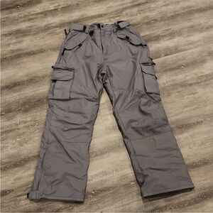 Boulder Gear Mens gray black insulated waterproof Snowpants pockets everywhere L